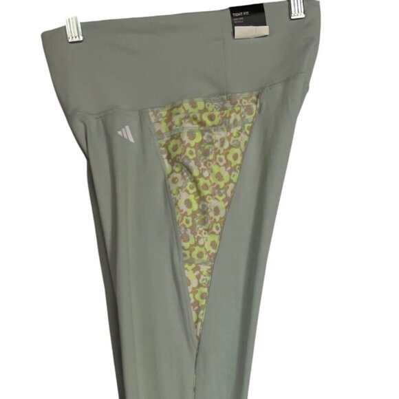 Adidas Training Leggings Womens Medium High Rise 7/8 Training Leggings Green Wit - Picture 4 of 10